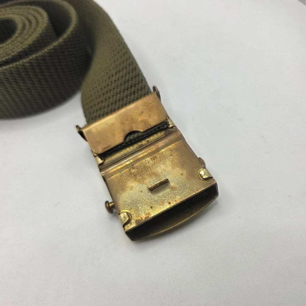Vintage Boy Scouts of America BSA Olive Web Belt Solid Brass Buckle USA Made